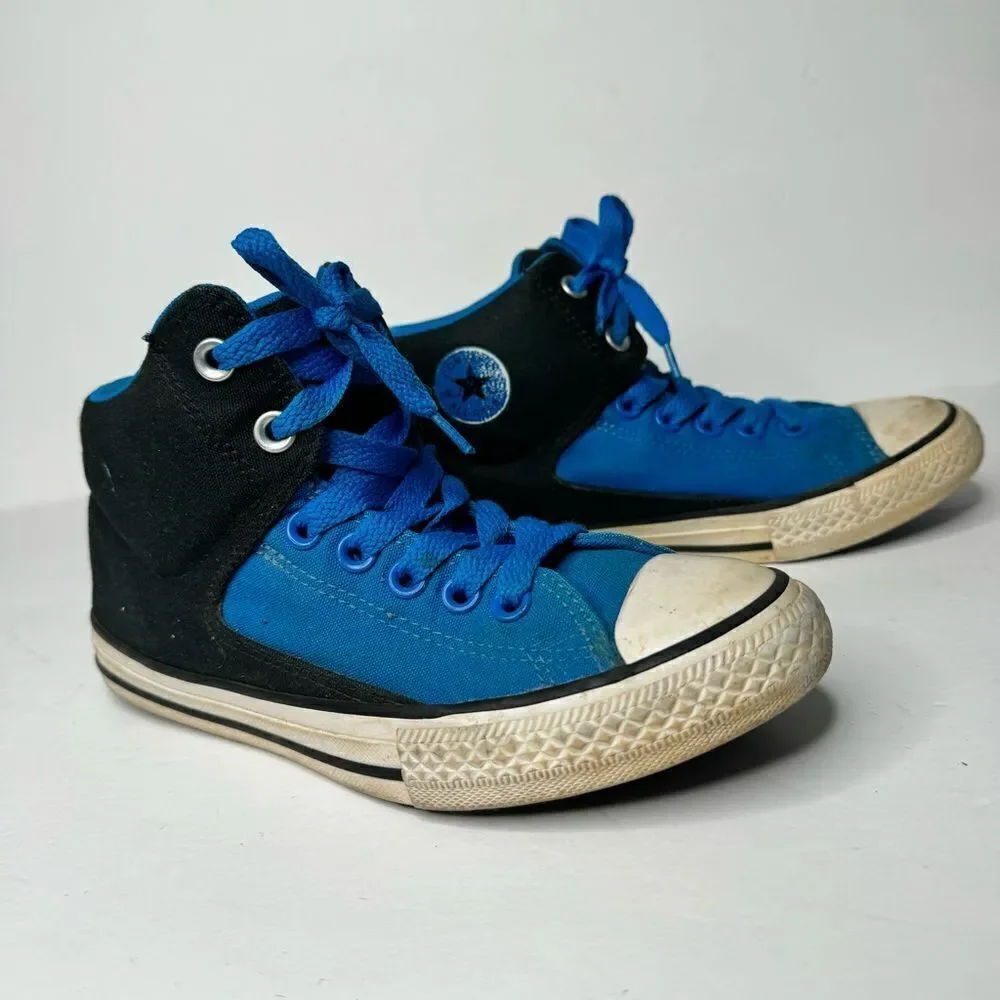 Converse blue and black sneakers size 4